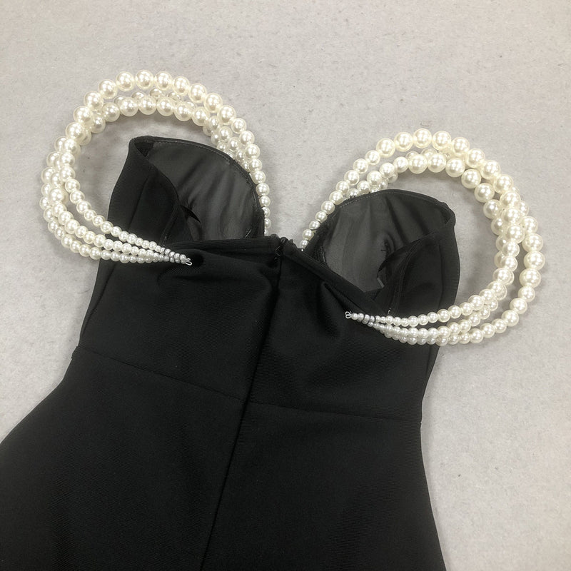 Sheath/Column Off-the-Shoulder Long Luxurious Evening Dresses with Pearl & High Split