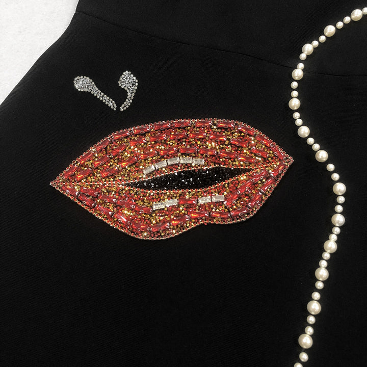 Sheath/Column Scoop Sleeveless Stylish Pattern Evening Dresses with Pearls & Split Side