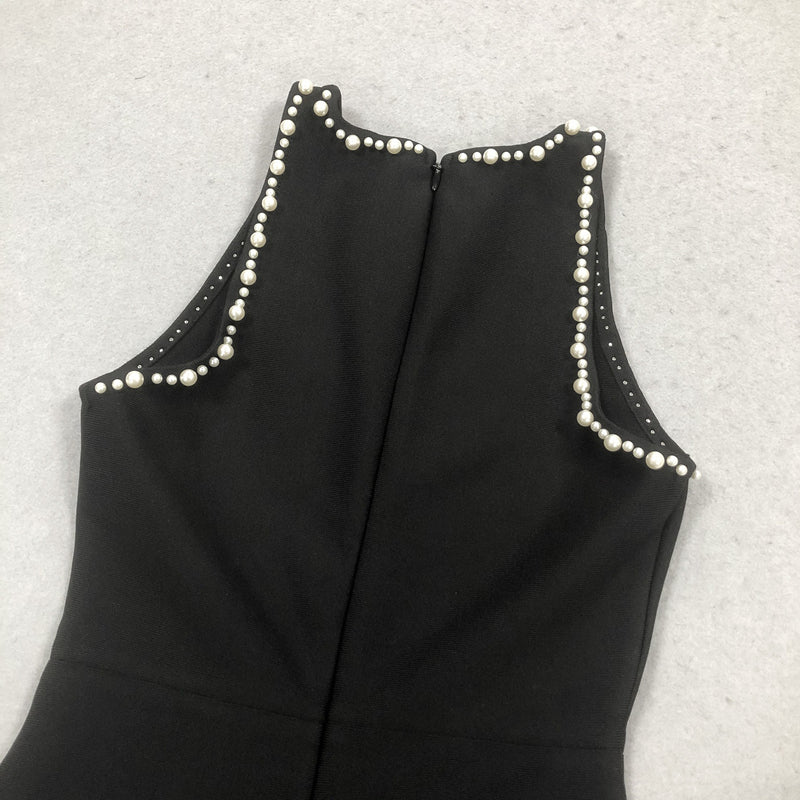 Sheath/Column Scoop Sleeveless Stylish Pattern Evening Dresses with Pearls & Split Side