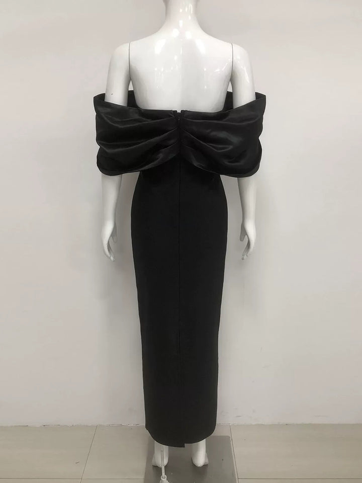 Sheath/Column Off-the-Shoulder Sleeveless Evening Dresses with Crystals & Ruffles