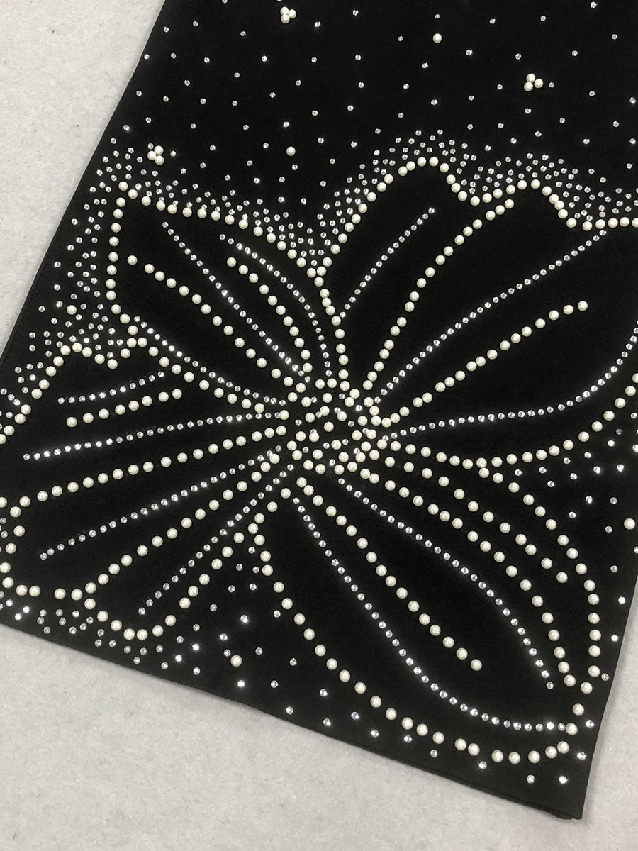 Sheath/Column Off-the-Shoulder Sleeveless Evening Dresses with Crystals & Ruffles