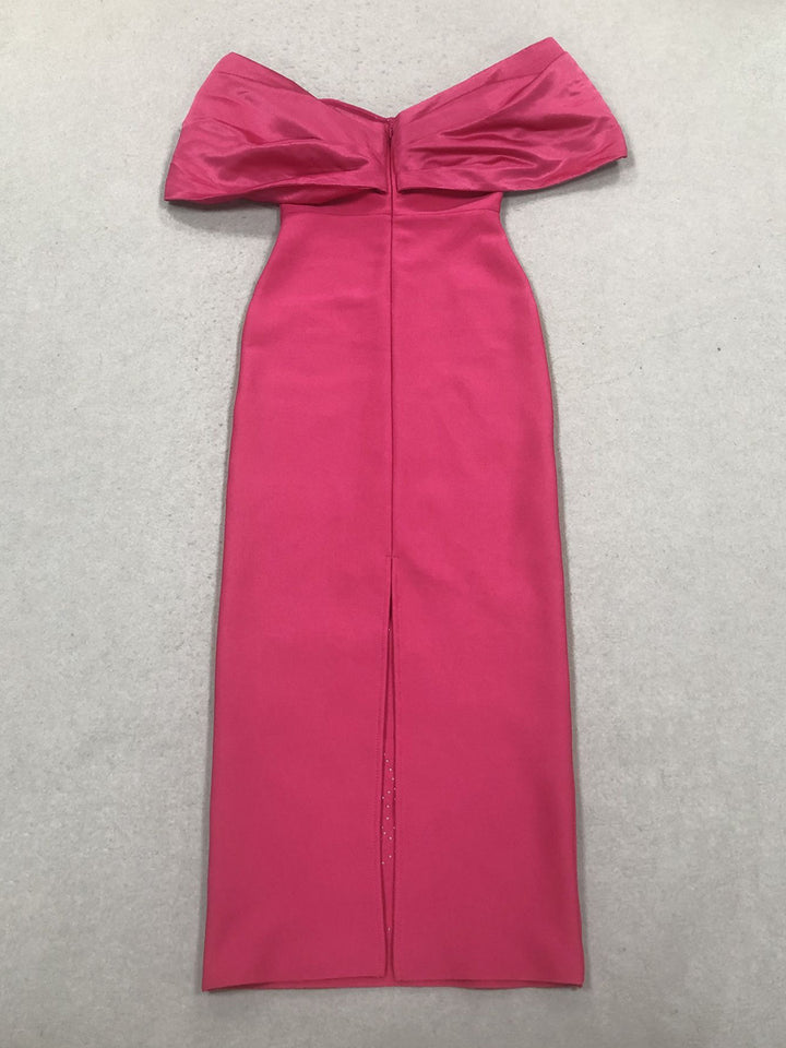 Sheath/Column Off-the-Shoulder Sleeveless Evening Dresses with Crystals & Ruffles