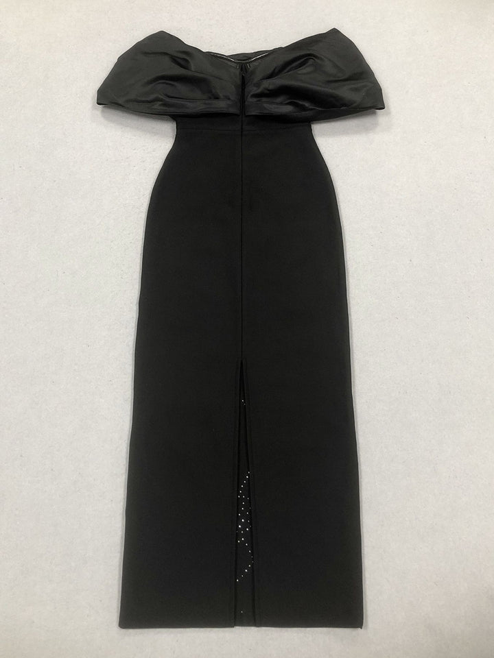 Sheath/Column Off-the-Shoulder Sleeveless Evening Dresses with Crystals & Ruffles