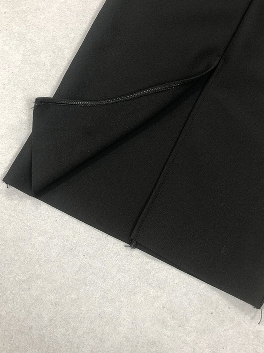 Trumpet/Mermaid Halter Sleeveless Rhinestone Long Elegant Evening Dresses with Cut-out