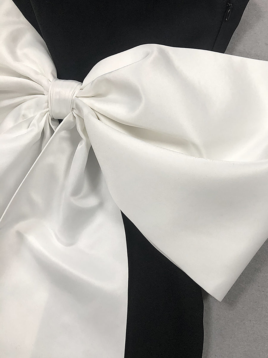 Trumpet/Mermaid Strapless Sleeveless Fashionable Long Evening Dresses with Bow Tie