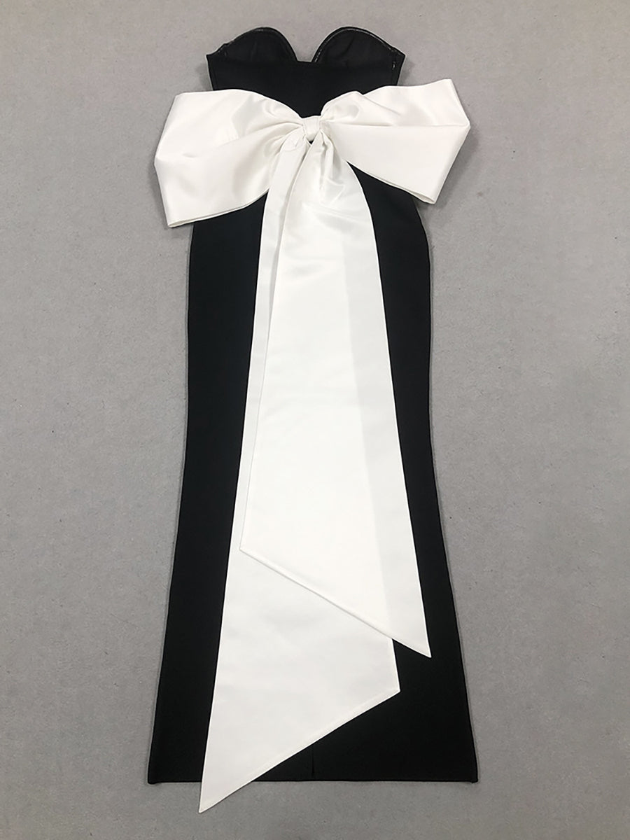 Trumpet/Mermaid Strapless Sleeveless Fashionable Long Evening Dresses with Bow Tie