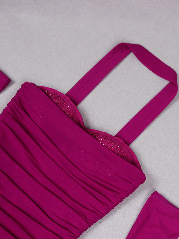 Sheath/Column Sweetheart Sleeveless Ruched Evening Dresses with Rhinestones