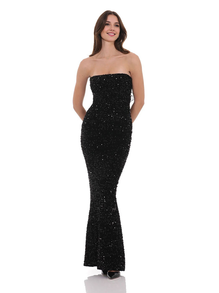Trumpet/Mermaid Strapless Sleeveless Elegant Evening Dresses with Sequins