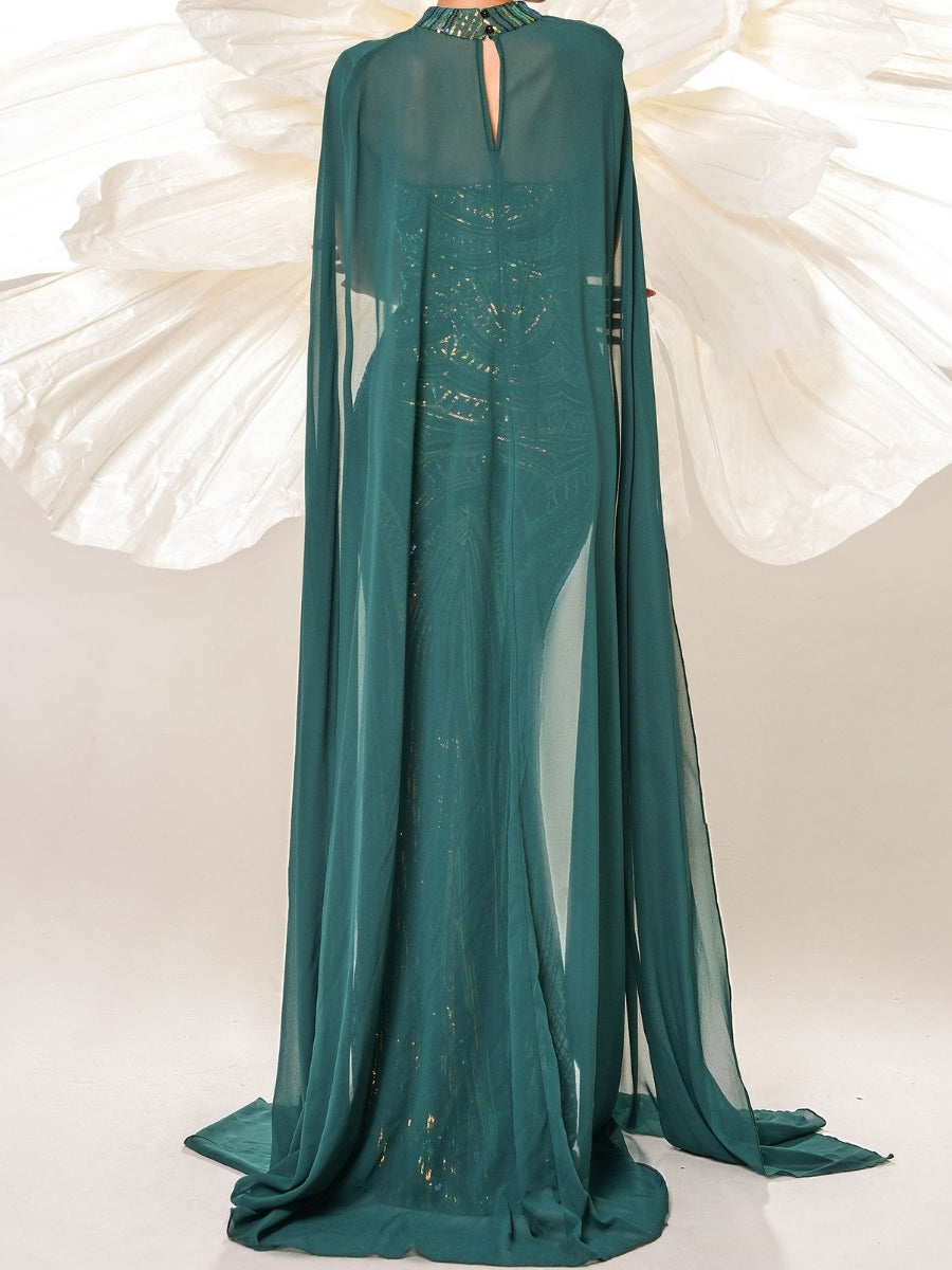 Trumpet/Mermaid Strapless Sequins Sleeveless Floor-Length Evening Dresses With Wrap