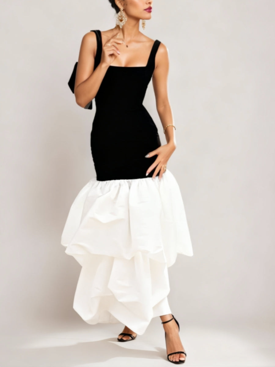 Ball Gown Square Collar Wedding Guest Dresses Ankle-Length Sleeveless
