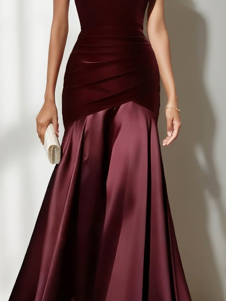 A-Line/Princess One-Shoulder Evening Dresses Floor-Length Ruched Party Dresses