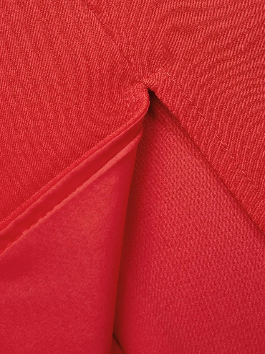 A-Line/Princess Off-the-Shoulder Cocktail Dresses Stretch Satin Tea-Length Pleats Formal Dress