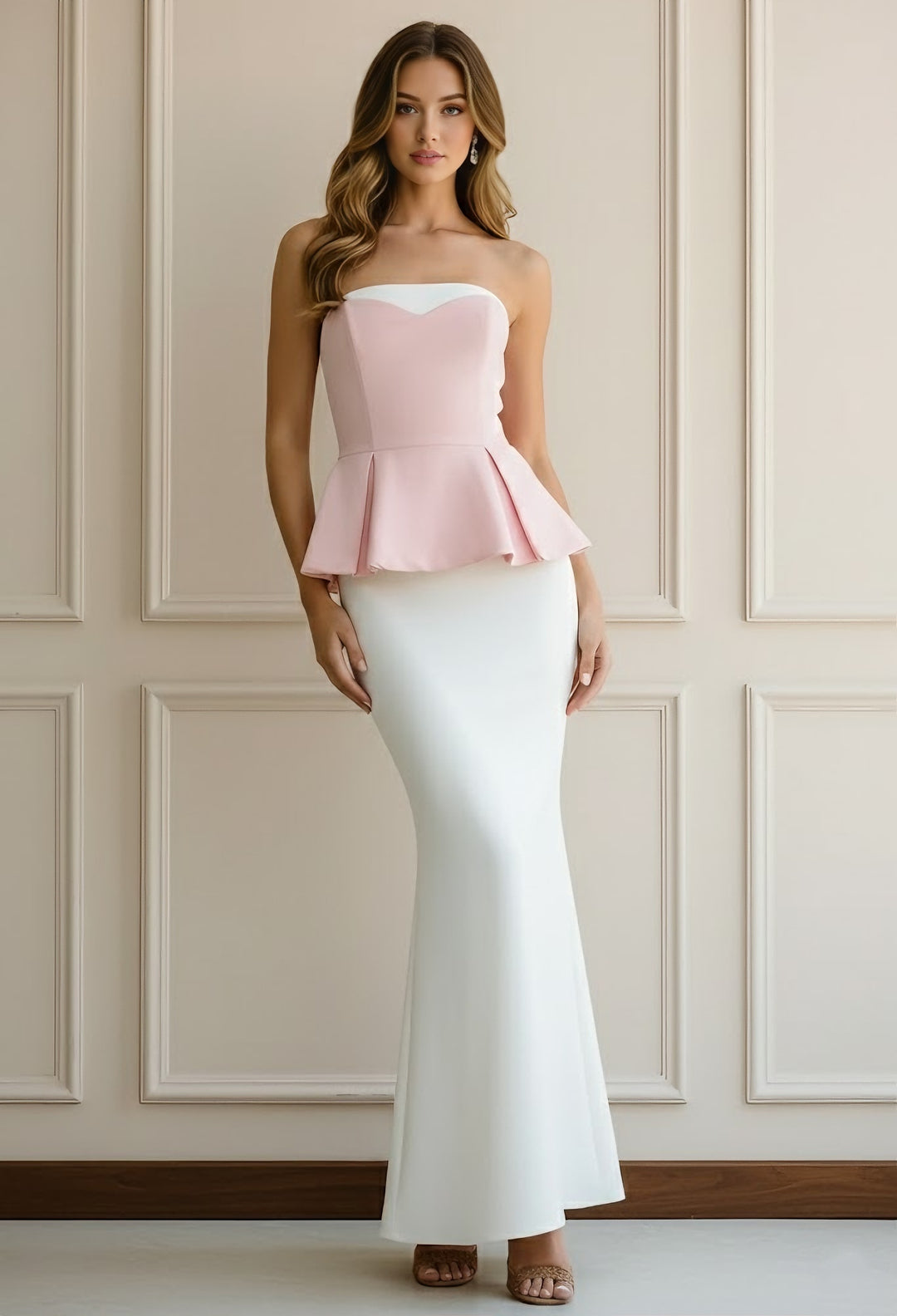 Trumpet/Mermaid Off-the-Shoulder Stretch Satin Evening Dresses Floor-Length Sleeveless Ruffles Party Dresses