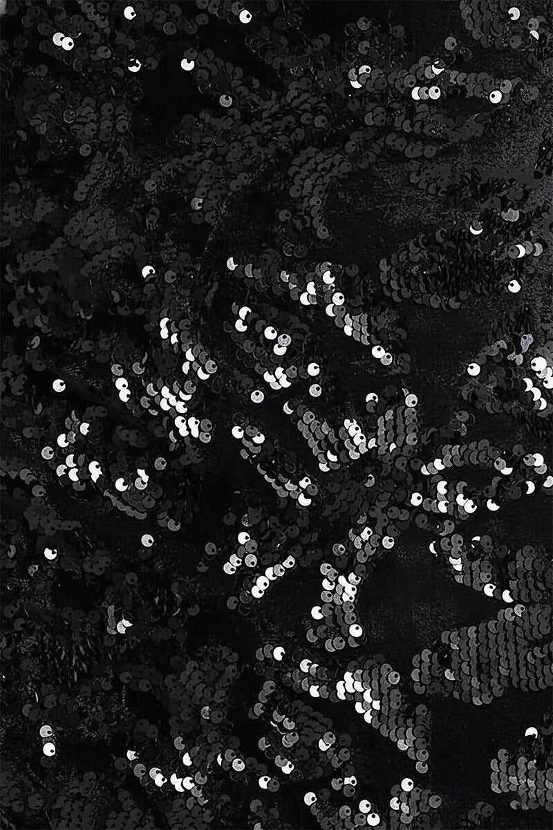 A-Line/Princess High Neck Satin Evening Dresses Long Sleeves Sequins Floor-Length Party Dress