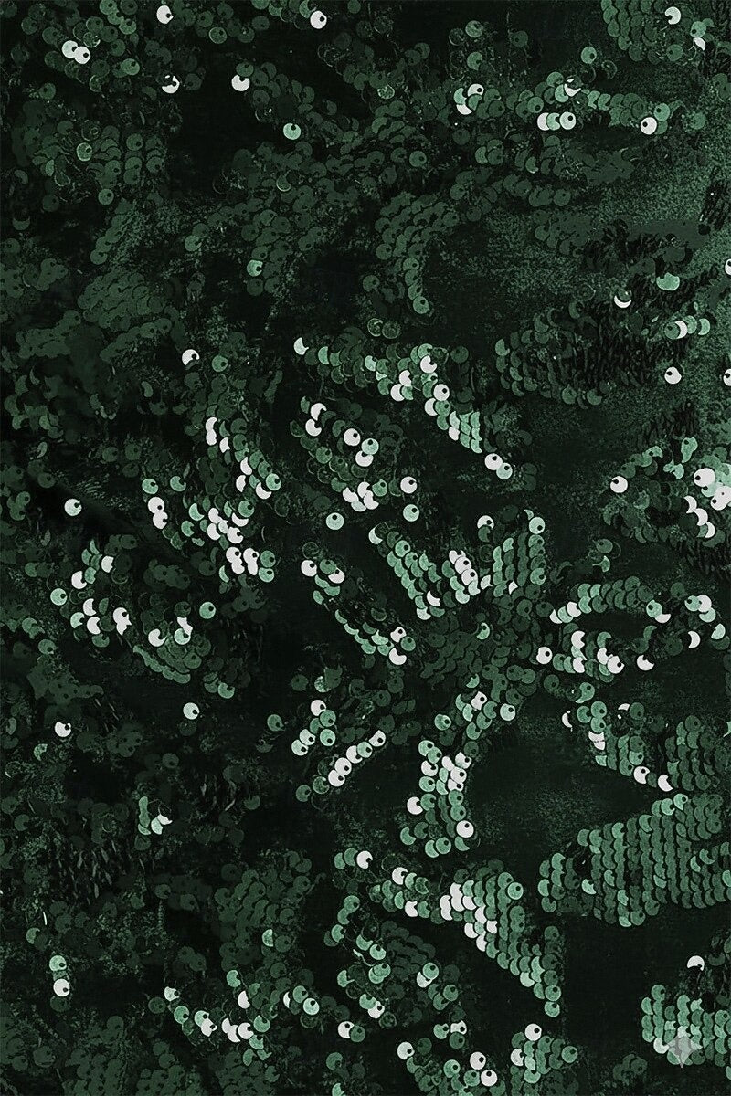 A-Line/Princess High Neck Satin Evening Dresses Long Sleeves Sequins Floor-Length Party Dress