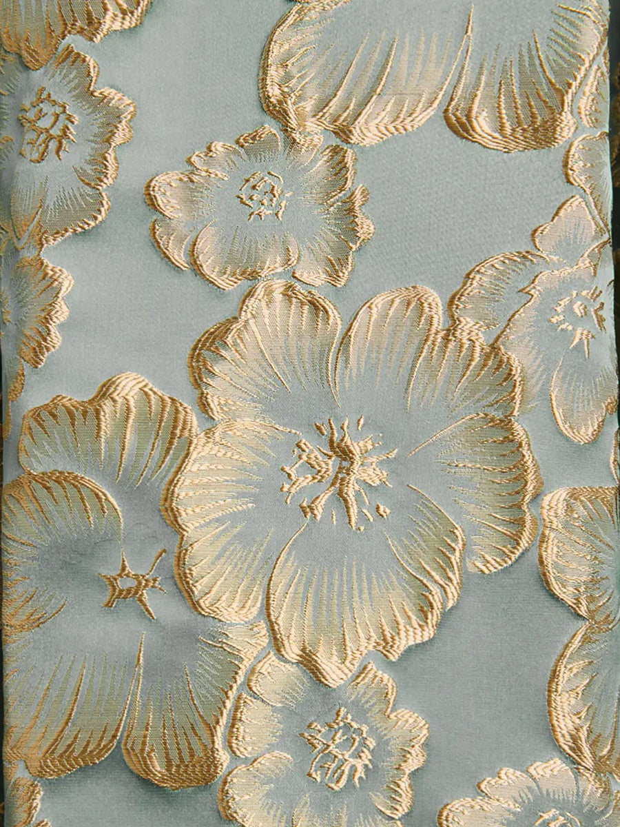 A-Line/Princess Scoop Jacquard Mother of the Bride Dresses 3/4 Sleeves Ankle-Length Floral