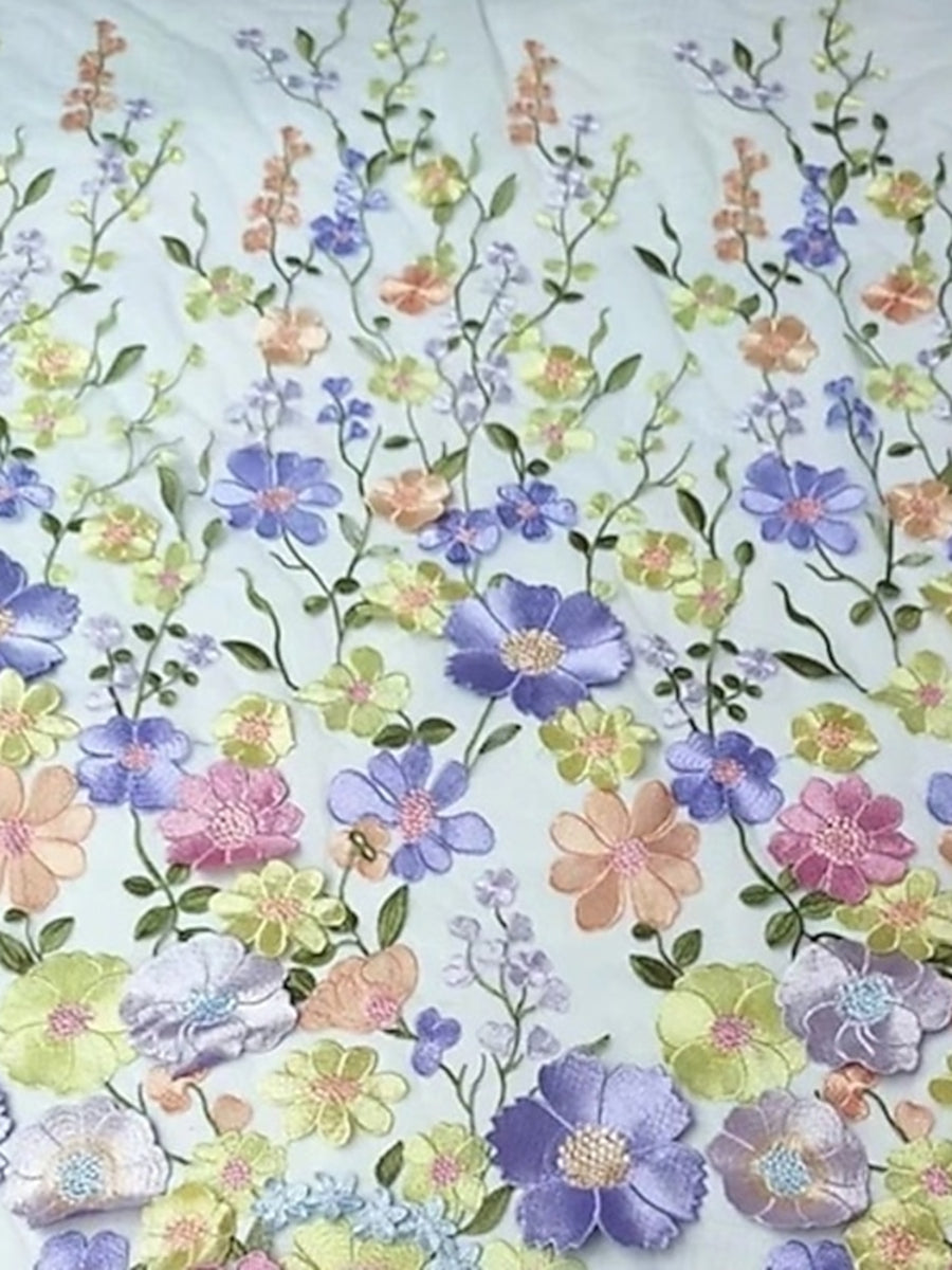 A-Line/Princess Off-the-Shoulder Tulle Cocktail Dresses Ankle-Length Long Sleeves Floral Lace Formal Dresses