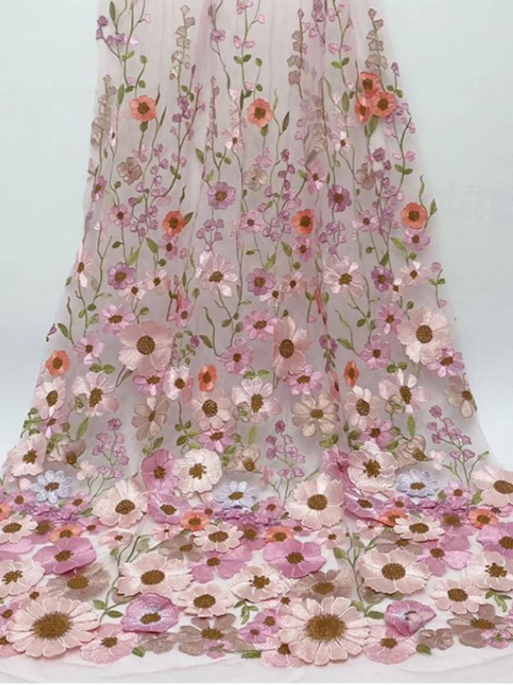 A-Line/Princess Scoop Satin Cocktail Dresses Asymmetrical Floor-Length Sleeveless Floral Lace Embroidery Formal Dresses