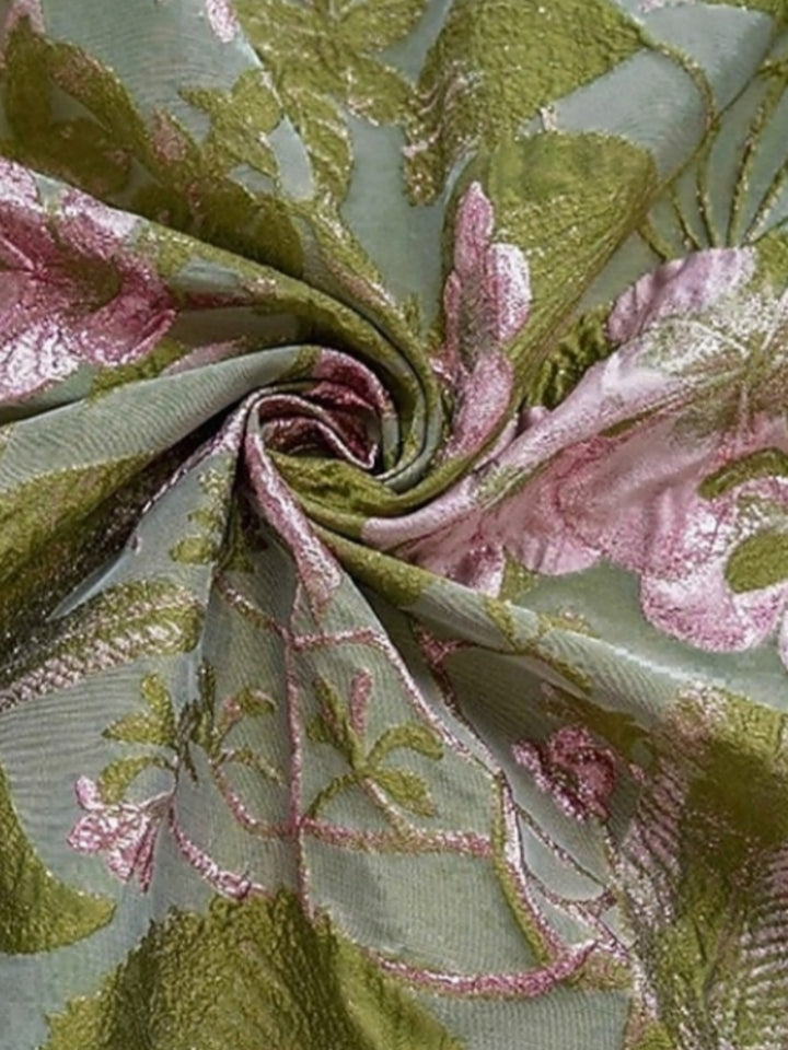 A-Line/Princess V-Neck Printed Satin Mother of the Bride Dresses with Bowknot Floral Tea-Length Half Sleeves