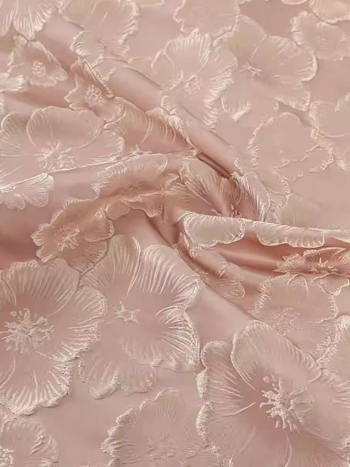 A-Line/Princess V-Neck Jacquard Mother of the Bride Dresses Short Sleeves Floral Ankle-Length