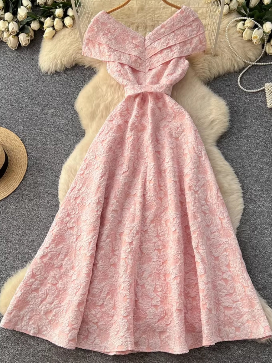 A-Line/Princess Off-the-Shoulder Jacquard Wedding Guest Dresses Tea-Length Sleeveless Floral Belt Lilac A-Line/Princess Off-the-Shoulder Jacquard Wedding Guest Dresses Tea-Length Sleeveless Floral Belt Lilac