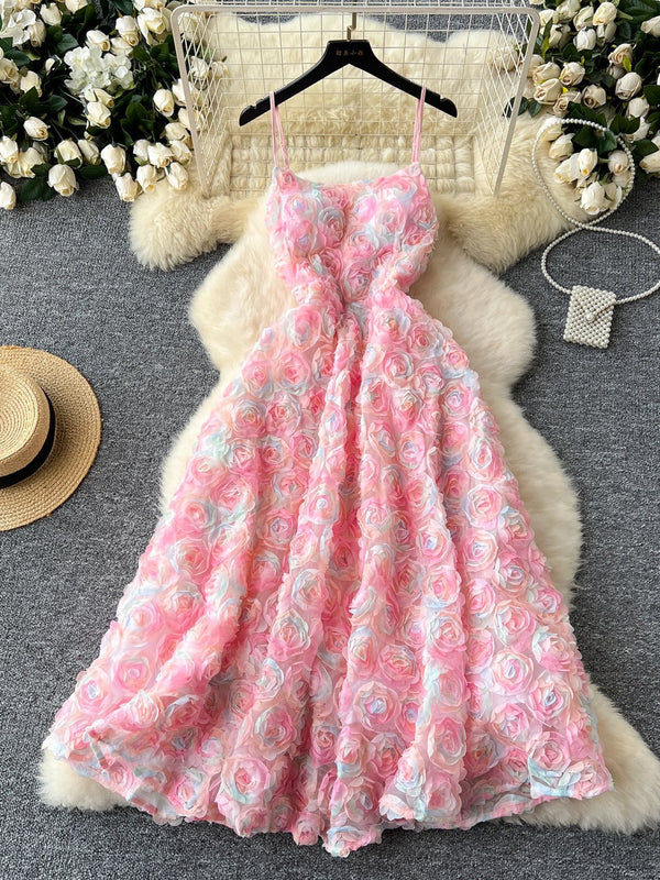 A-Line/Princess Spaghetti Straps Printed Wedding Guest Dresses Tea-Length Sleeveless Floral