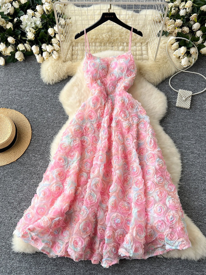 A-Line/Princess Spaghetti Straps Printed Wedding Guest Dresses Tea-Length Sleeveless Floral
