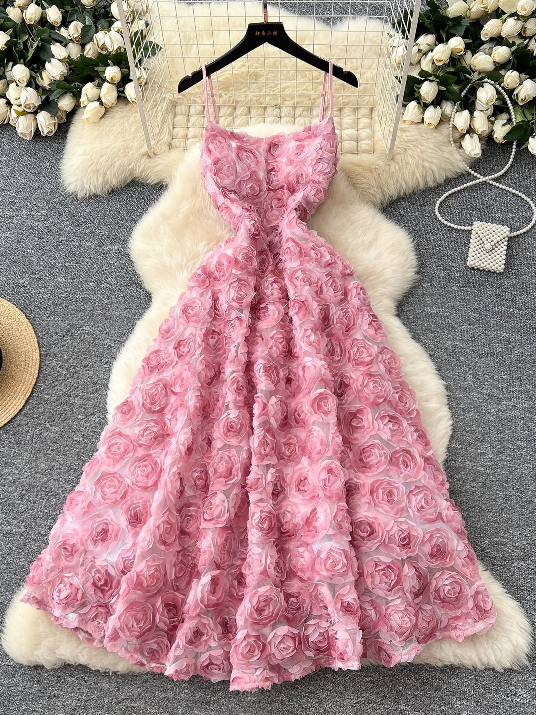 A-Line/Princess Spaghetti Straps Printed Wedding Guest Dresses Tea-Length Sleeveless Floral