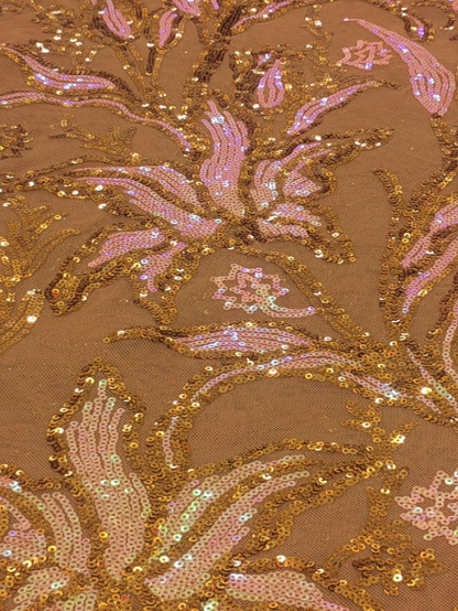 A-Line/Princess Off-the-Shoulder Stretch Satin Cocktail Dresses Sleeveless Sequins Floral Tea-Length Formal  Dresses