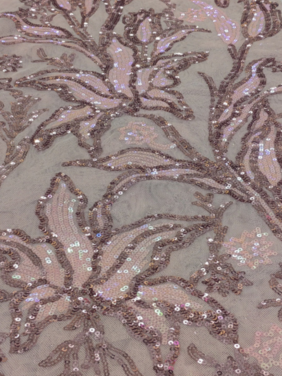 A-Line/Princess Off-the-Shoulder Stretch Satin Cocktail Dresses Sleeveless Sequins Floral Tea-Length Formal  Dresses