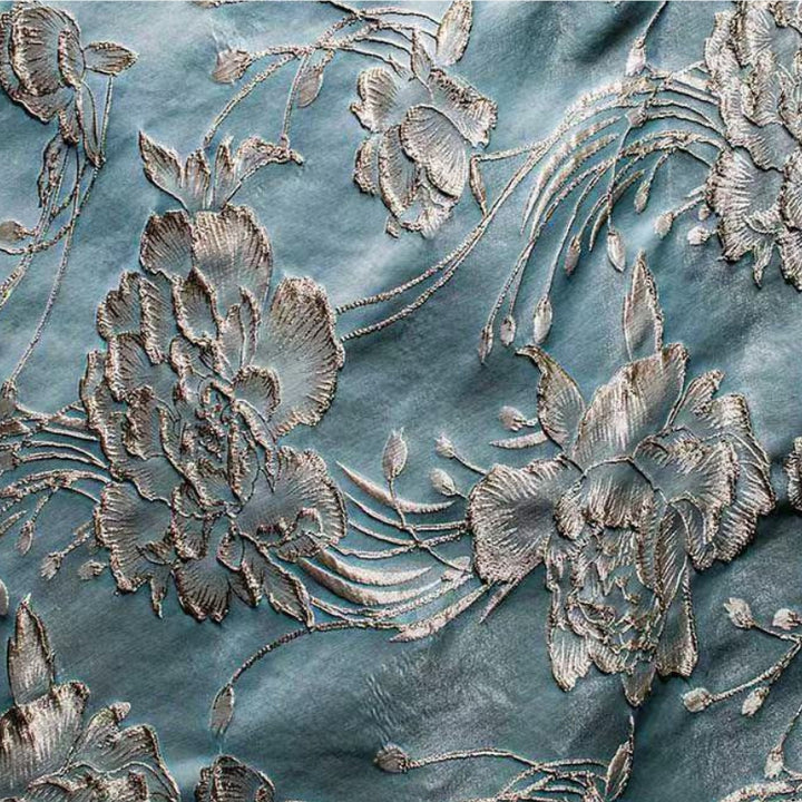 A-Line/Princess V-Neck Jacquard Cocktail Dresses Ruched Tea-Length Floral Sleeveless Formal Dresses