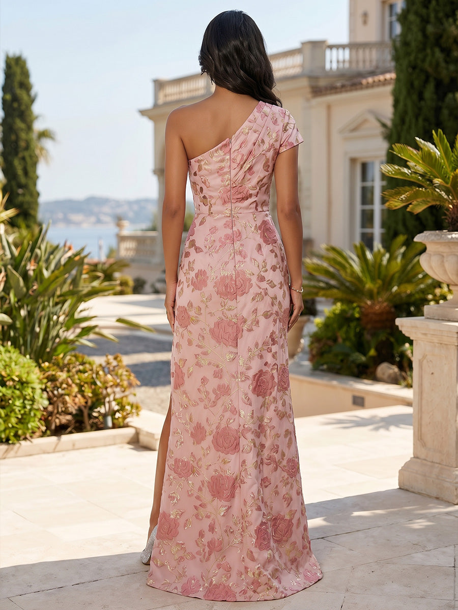 a line princess cut dress 2026 Prom Dresses with Slit Blush Pink Cut-Out Spaghetti Straps Pleated Satin A-Line V-Neck Princess Long Evening Wedding Guest Dresses
