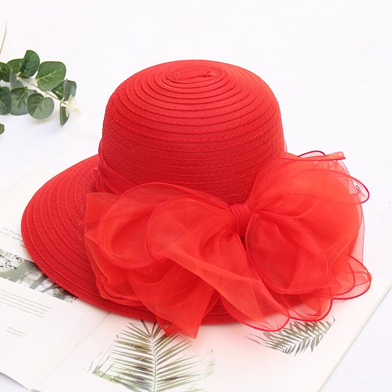 Fascinators Organza Holiday Beach Elegant Vintage With Pure Color Appliques Headpiece  with Bowknot