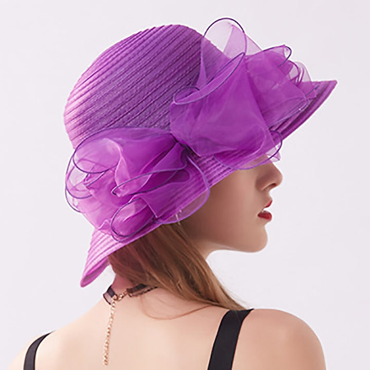 Fascinators Organza Holiday Beach Elegant Vintage With Pure Color Appliques Headpiece  with Bowknot