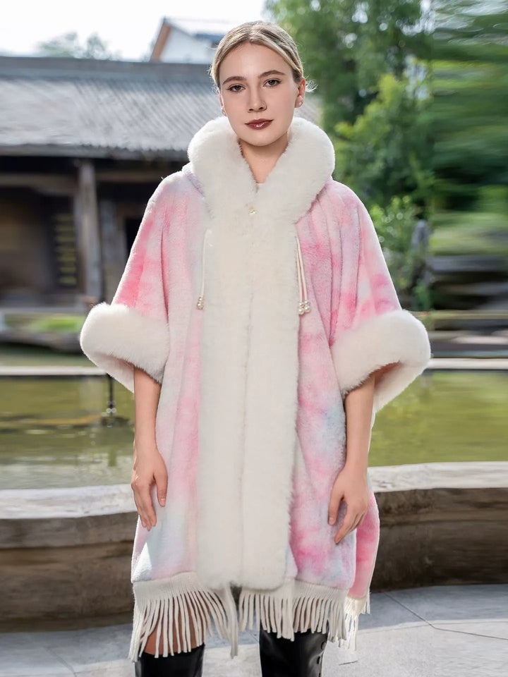 Women’s Elegant Winter Cape Shawl/Wrap with Tassels