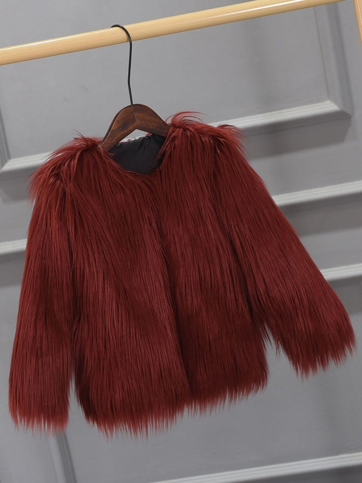 Women’s Faux Fur Long Sleeves Winter Warm Short Jackets