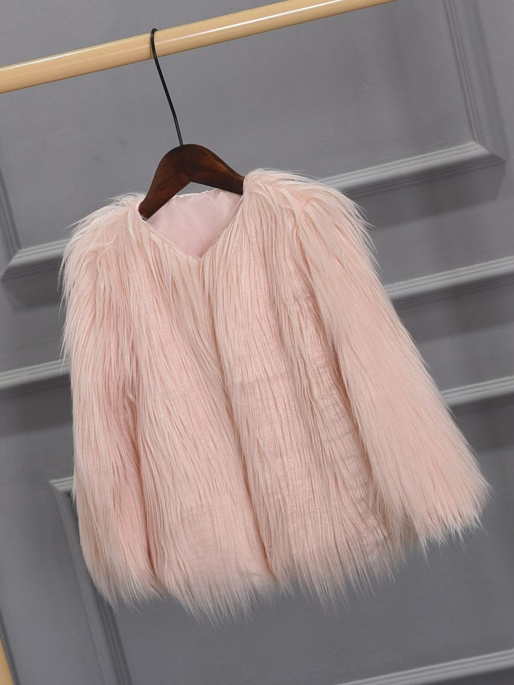 Women’s Faux Fur Long Sleeves Winter Warm Short Jackets