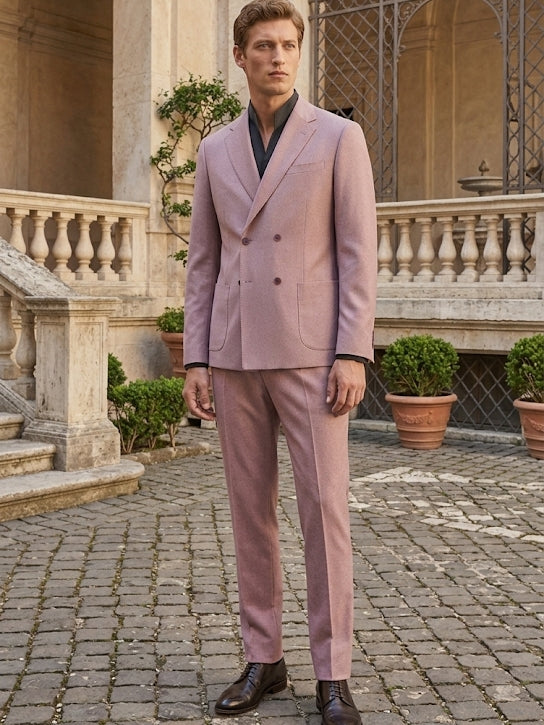 Purple Suits for Men 2-Piece Double-Breasted Wedding Suit for Formal Events