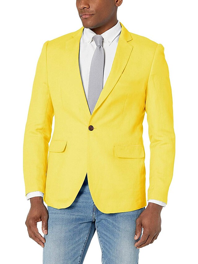 Men's Tailored Fit Single Breasted One-button Blazer Jacket