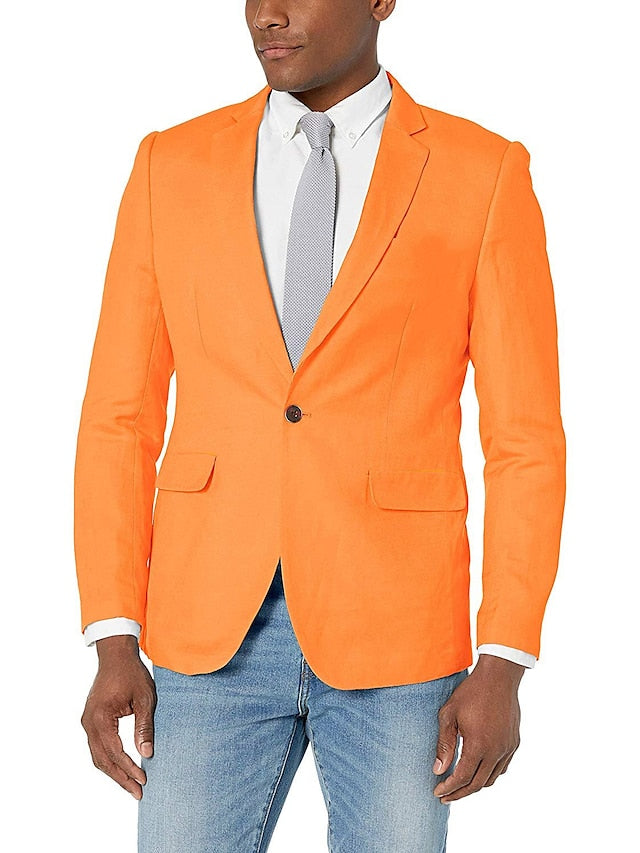 Men's Tailored Fit Single Breasted One-button Blazer Jacket