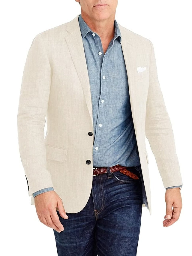 Men's Tailored Fit Single Breasted Two-buttons Blazer Jacket
