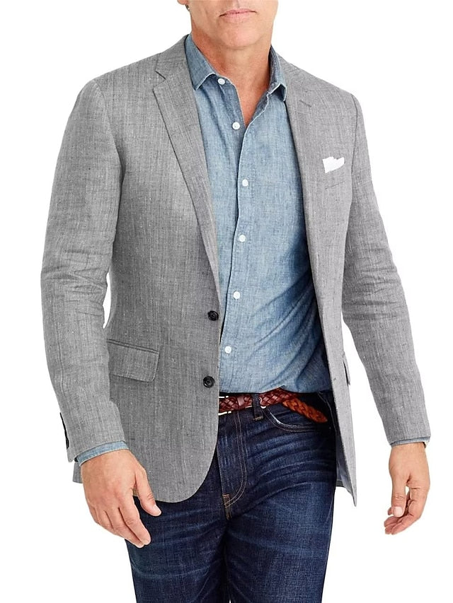 Men's Tailored Fit Single Breasted Two-buttons Blazer Jacket