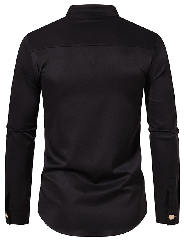 Men's Classic Long Sleeves Solid Color Shirt