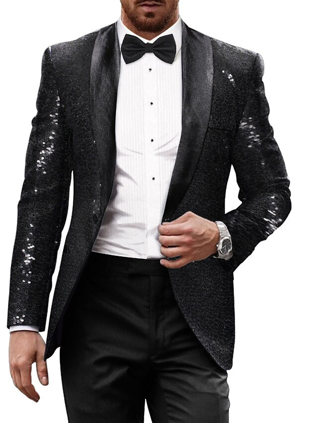 Men's Tailored Fit Single Breasted One-button Party Jacket
