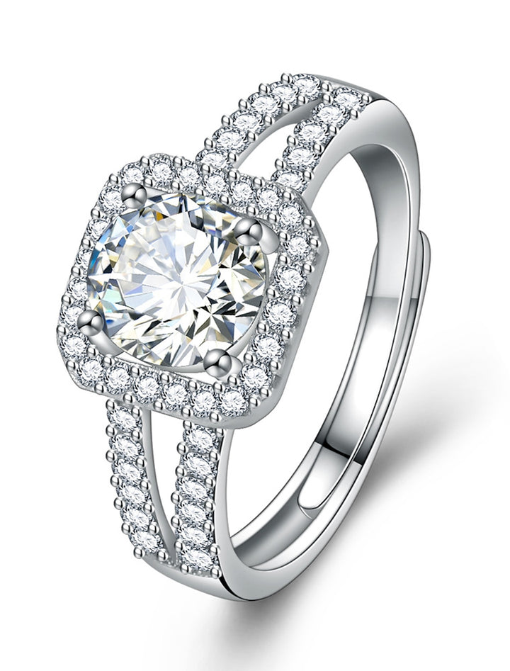 Ring Wedding Geometrical Silver Rhinestone S925 Sterling Silver Stylish Simple Luxury