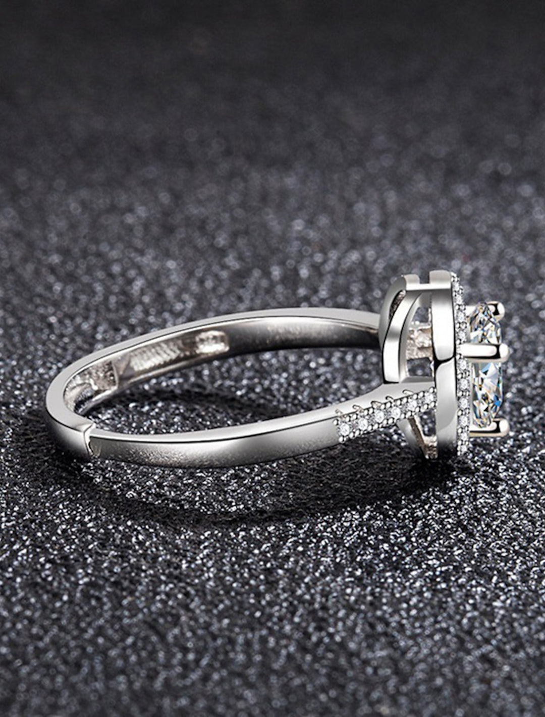 Ring Wedding Geometrical Silver Rhinestone S925 Sterling Silver Heart Stylish Simple Luxury / Adjustable Ring