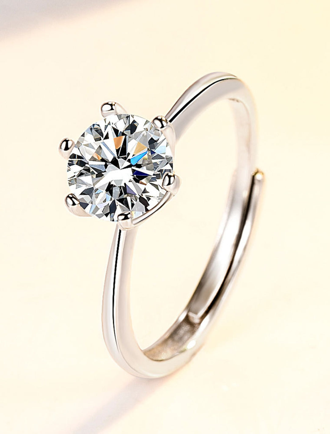 Ring Wedding Geometrical Silver Rhinestone S925 Sterling Silver Stylish Simple Luxury
