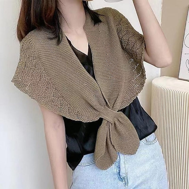 Women‘s Knitted Vest Shoulder Scarf Stylish and Feel Cozy Daily Wear For Wedding