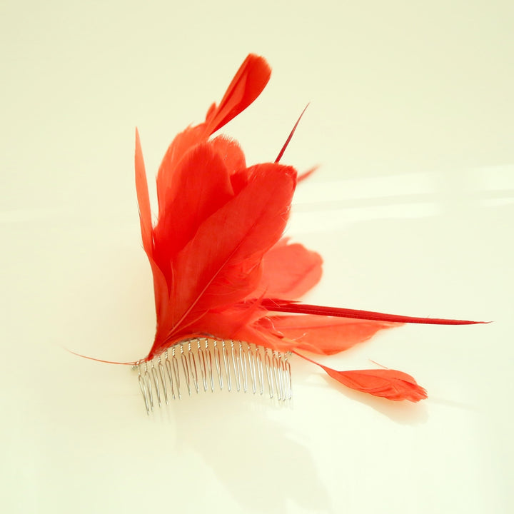 Feather Hair Combs with Feathers /  Wedding / Special Occasion / Horse Race Headpiece