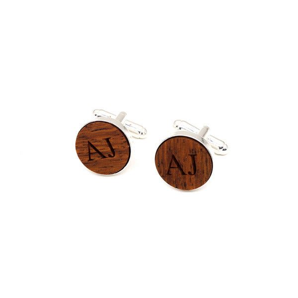 Personalized Vintage Wood Copper Cufflinks